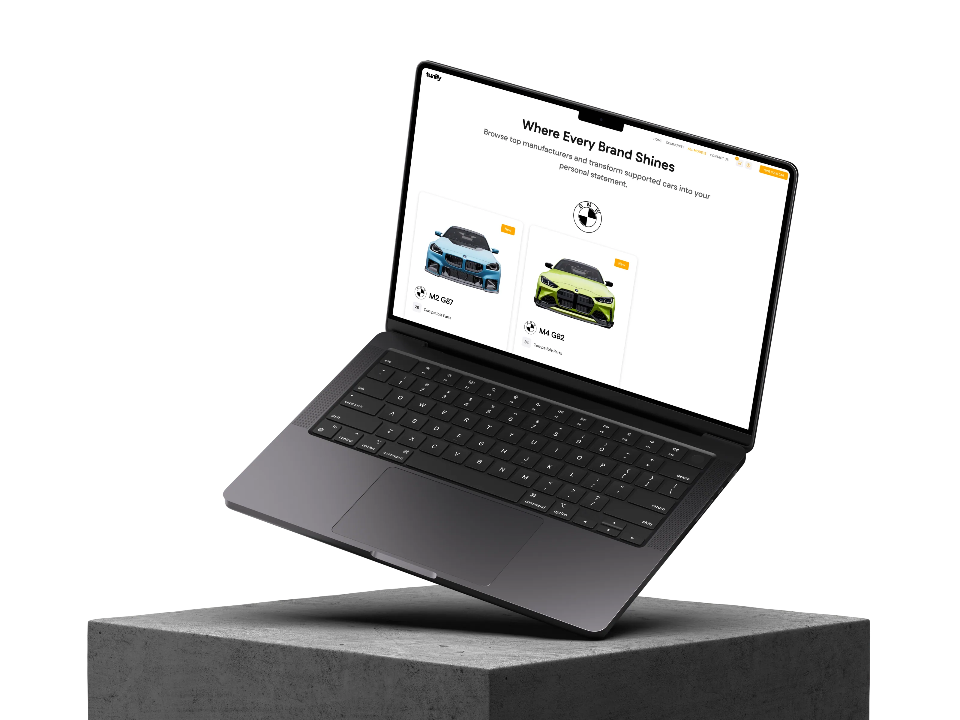 Tunify call to action car build preview