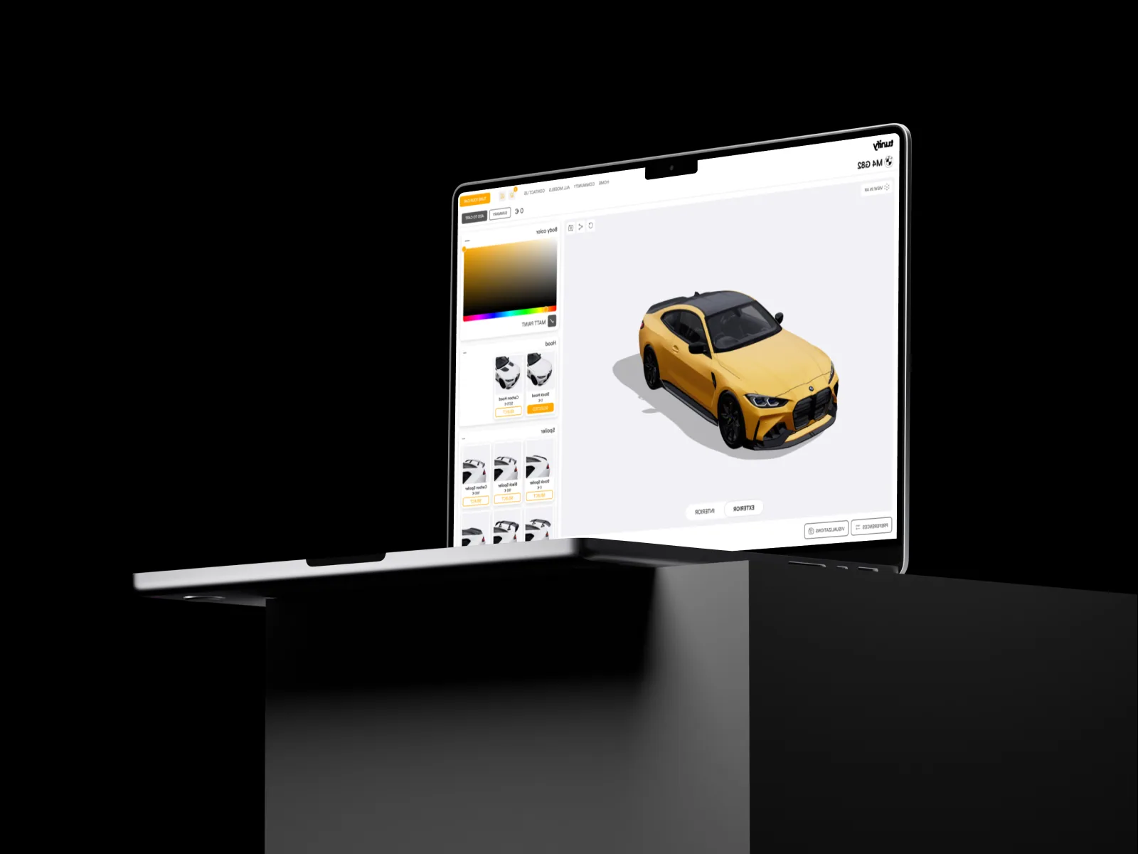 Tuned car preview for Tunify marketplace